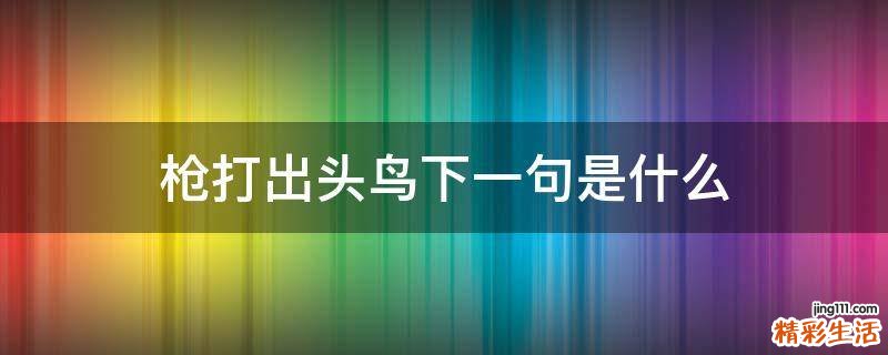 枪打出头鸟下一句是什么