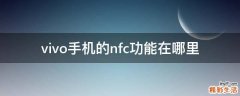 vivo手机的nfc功能在哪里