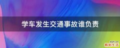 学车发生交通事故谁负责
