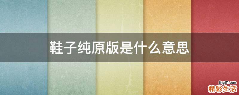 鞋子纯原版是什么意思
