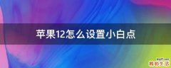 苹果12怎么设置小白点