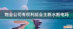 物业公司有权利给业主断水断电吗
