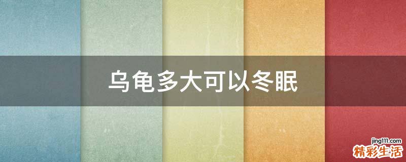 乌龟多大可以冬眠