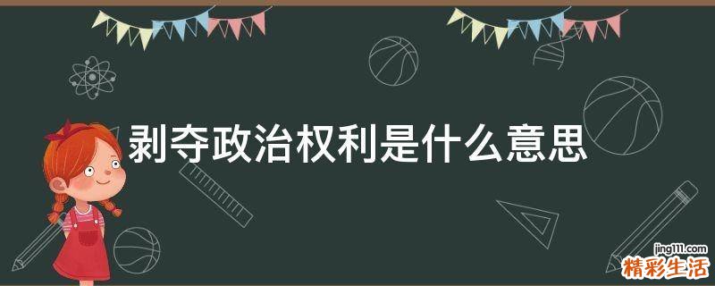 剥夺政治权利是什么意思