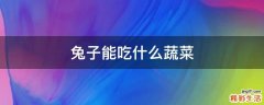 兔子能吃什么蔬菜