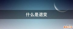 什么是退变