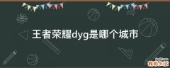 王者荣耀dyg是哪个城市
