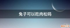 兔子可以吃肉松吗