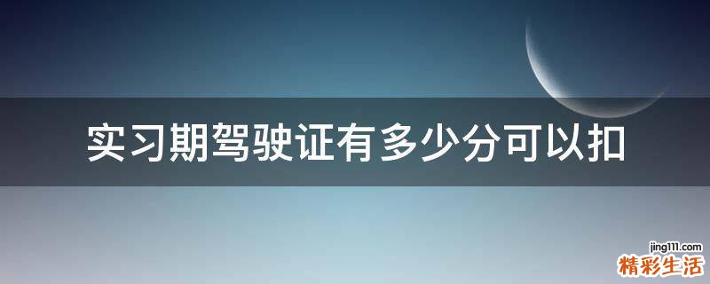 实习期驾驶证有多少分可以扣