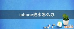 iphone进水怎么办