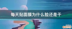 每天贴面膜为什么脸还是干