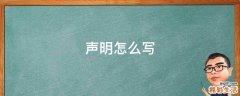 声明怎么写