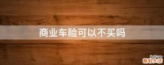 商业车险可以不买吗