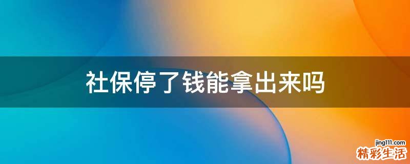社保停了钱能拿出来吗
