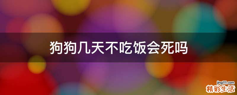 狗狗几天不吃饭会死吗