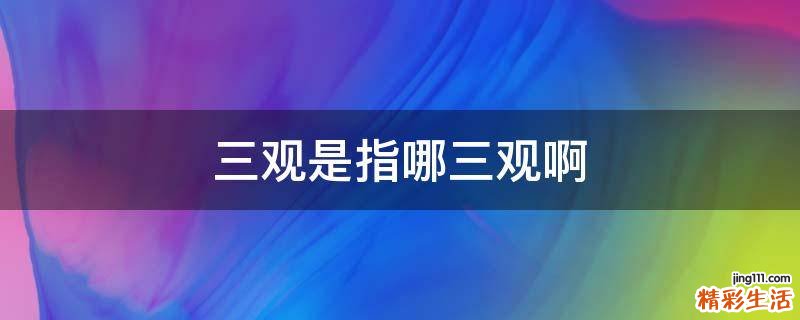 三观是指哪三观啊