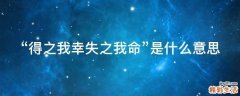 “得之我幸失之我命”是什么意思