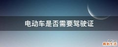 电动车是否需要驾驶证