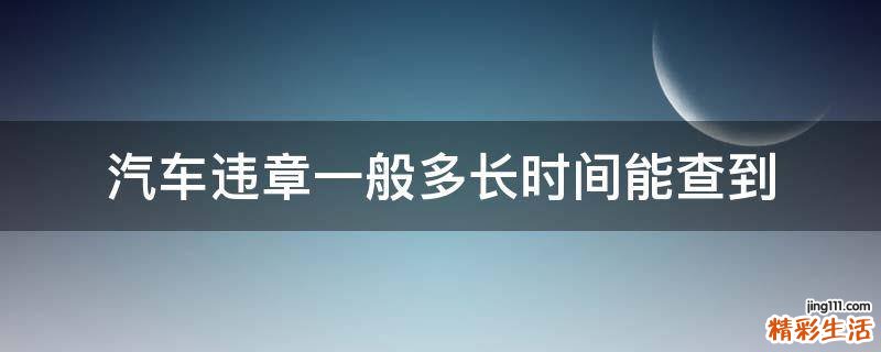 汽车违章一般多长时间能查到