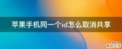 苹果手机同一个id怎么取消共享
