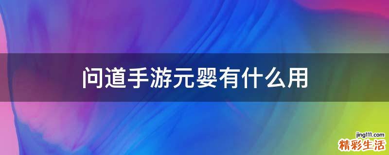 问道手游元婴有什么用