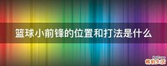 篮球小前锋的位置和打法是什么