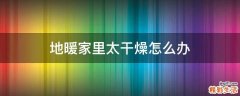 地暖家里太干燥怎么办