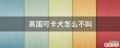 英国可卡犬怎么不叫