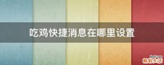 吃鸡快捷消息在哪里设置