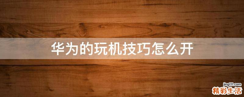 华为的玩机技巧怎么开
