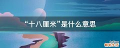 “十八厘米”是什么意思