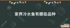 家养冷水鱼有哪些品种