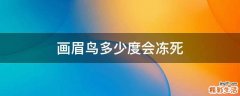 画眉鸟多少度会冻死