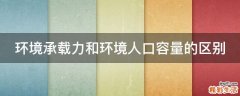 环境承载力和环境人口容量的区别