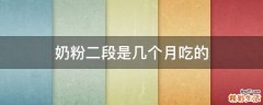 奶粉二段是几个月吃的