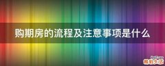 购期房的流程及注意事项是什么