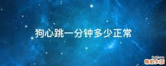 狗心跳一分钟多少正常