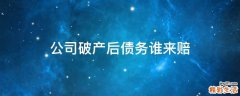 公司破产后债务谁来赔