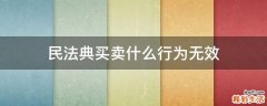 民法典买卖什么行为无效