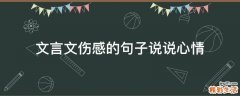 文言文伤感的句子说说心情