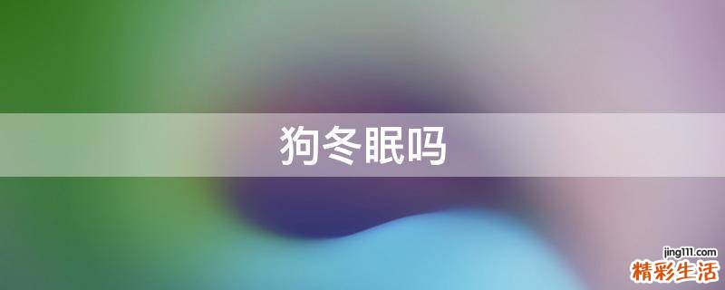 狗冬眠吗