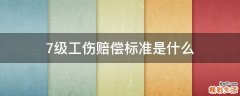 7级工伤赔偿标准是什么