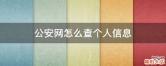 公安网怎么查个人信息