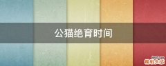 公猫绝育时间