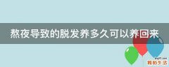 熬夜导致的脱发养多久可以养回来