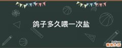鸽子多久喂一次盐