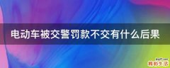 电动车被交警罚款不交有什么后果