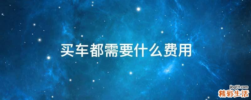 买车都需要什么费用