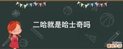 二哈就是哈士奇吗