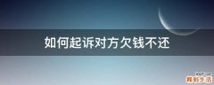 如何起诉对方欠钱不还
